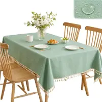 Merkloos Nappe lavable, résistante aux intempéries, de 140 x 180 cm, avec franges, pour intérieur et extérieur