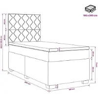vidaXL Lit boxspring avec matelas noir 100 x 200 cm velours