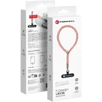 Forcell F-DESIGN L8X36 dragonne pour téléphone portable avec longueur réglable (max 18cm dans la boucle) rose blanc