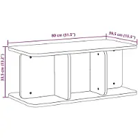 vidaXL Table basse nature 80 x 39,5 x 33,5 cm pin massif
