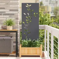 Syfax Jardin Toile pare-vue Floral Anthracite 50 x 140 cm