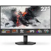 Koorui G2721P, 68,6 cm (27"), 2560 x 1440 pixels, Quad HD, 1 ms, noir