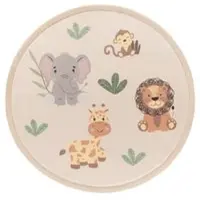 Tapis.fr Tapis pour enfant lavable Emilio beige 120 cm rond