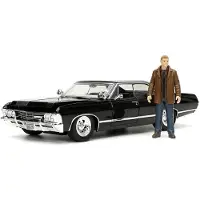 Jada Supernatural 1/24 Hollywood Rides 1967 Chevrolet Impala Sport Sedan avec Dean Winchester figurine