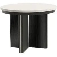 Beautysofa | Table à manger extensible ronde PRESTIGE, diamètre 120–200 cm, revêtement cachemire/noir + cachemire. Table à manger moderne pour salle à manger, cuisine, style loft