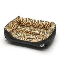 Sonstiges Lit pour chien, forme rectangulaire, motif rayures de tigre, taille 3XL, 110 x 82 cm, doux et moelleux