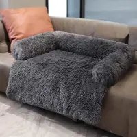 Sonstiges Canapé pour chiens, coussin pour chats, peluche, lavable, gris foncé, 62x62 cm