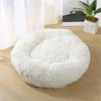 Sonstiges Lit pour chien, lit pour chat, moelleux, rond, en peluche, 70 cm, blanc