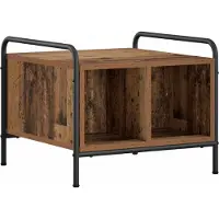 Syfax Table basse en bois vieilli, dimensions : 50 x 49 x 41 cm. Matériau : bois composite