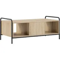 Syfax Table basse en bois imitation chêne Sonoma, dimensions 99,5 x 49 x 41 cm. Matériau : bois composite
