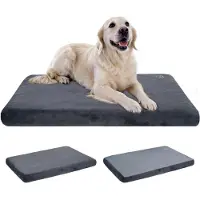 Sonstiges Lit orthopédique pour chien, lavable, imperméable, couleur gris, dimensions : 119 x 74 x 7 cm