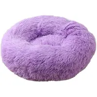 Sonstiges Lit pour chien, lit pour chat, coussin en forme de donut, doux, rond, violet, 110 cm