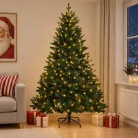 Syfax Arbre de Noël artificiel pliable, 240 cm, 300 LED