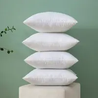 Unyqoos Coussin de remplissage - Lot de 4, 50x50 cm – Microfibre et polycoton, lavable, hypoallergénique, inodore, compressé sous vide, coussins décoratifs pour canapé et lit