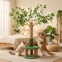 Merkloos Arbre à chat avec griffoir, balles suspendues interactives, pour chats, jouet d'intérieur