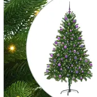 vidaXL Arbre de Noël avec 300 LEDs avec support Vert 210 cm PE