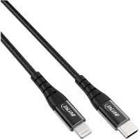 InLine Câble USB-C Lightning, pour iPad, iPhone, iPod, noir/alu, 1m MFi
