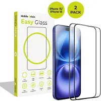 Mobile Origin EasyGlass iPhone 15/iPhone 16 2 pack (2 pcs, Apple iPhone 15, Apple iPhone 16), Téléphone portable : film de protection, Transparent