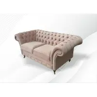 AEA Chesterfield 2Sitzer Hellpink Stoff Textil Wohnzimmer Sofa Kreative Modern