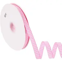 OEM Ruban à carreaux en coton - Idéal pour la décoration et les travaux manuels - Rose - 50 Yard x 3/8 Inch