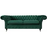 AEA Chesterfield 3 Sitzer Polster Couch Sofa Textil Modern Stil Stoff