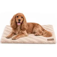 DOTTY Tapis en fourrure pour chiens, lavable & antidérapant - tapis pour chiens pour voiture, box pour chiens, canapé - lit de voyage pour petits & grands chiens - crème écru fourrure douce
