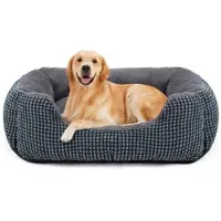 OEM Grand lit pour chien avec bordure surélevée – Lavable et antidérapant – Adapté aux chiens et aux chats