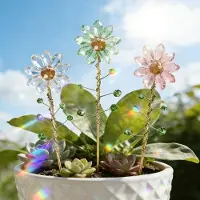 Merkloos Solidchoice - Ensemble de 3 panneaux solaires en verre en forme de fleur