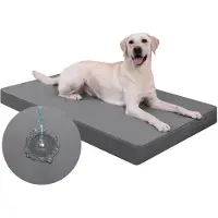 Sonstiges Lit orthopédique pour chien, couleur gris, dimensions L 111 x P 81 x H 9 cm, imperméable, aspect cuir