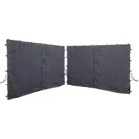 Merkloos Ensemble de 2 panneaux latéraux zippés pour tonnelle 3x3 mètres, couleur anthracite