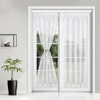 OEM Rideau d'extérieur avec double poche à plis - 64 cm x 102 cm - Blanc
