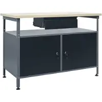 vidaXL Établi noir 120x60x85 cm acier
