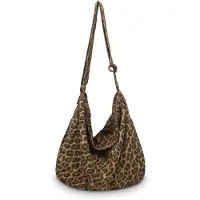 OEM Grand sac en toile de couleur macchiato, motif léopard, spacieux, avec fermeture éclair, idéal pour un usage quotidien