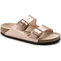 Birkenstock Sandales Arizona, modèle étroit, en Birko-Flor, couleur rose doré, taille 37