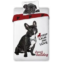 Faro Parure de lit enfant 140x200 cm Bouledogue Coton