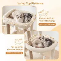 Merkloos Arbre à chat beige, structure stable, hauteur 55 cm