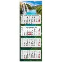 Merkloos Calendrier de 4 mois pour 2027, avec des motifs aquatiques, offrant une vue d'ensemble claire des mois, permettant de visualiser 4 mois en un coup d'œil