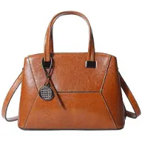 Merkloos Solidchoice - Sac à main pour femmes en cuir, avec poignées courtes