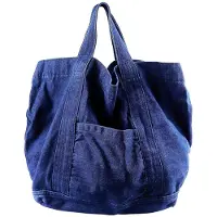 Merkloos Solidchoice - Sac cabas en denim bleu marine élégant pour femmes