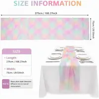 Merkloos Nappe en tulle à volants, 150 x 30 cm, couleurs arc-en-ciel, pour table