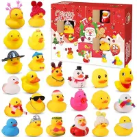 OCreon Calendrier de l'Avent 2025 - Calendrier de l'Avent Canards - 24 jours avant Noël - Canards en caoutchouc - Calendrier de l'Avent Canards qui couinent - Cadeaux de Noël