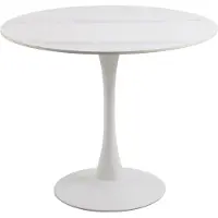 Dripio Table ronde pour 4 personnes, plateau en céramique, pieds en forme de trompette, diamètre 90 cm, hauteur 75 cm