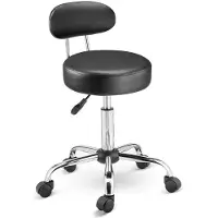 Dripio Fauteuil de bureau pivotant, avec roulettes, réglable en hauteur, revêtement en similicuir, couleur noire