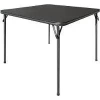 Merkloos Table carrée pliante, revêtue de vinyle, dimensions 80x80 cm, pour intérieur et extérieur