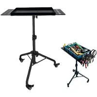 Dripio Table de travail mobile sur roulettes, réglable en hauteur de 60 à 90 cm, avec chariot à outils