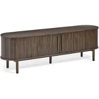 Selsey Meta - Meuble TV bas, 2 portes, bois chêne foncé, 180 cm