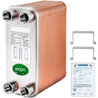 Vevor Échangeur Thermique Échangeur de Chaleur Thermique à 60 Plaques pour le Refroidissement d'Huile Industrielle