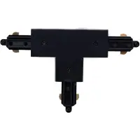 LEDVION Connecteur de rail T, côté gauche, modèle 1, monophasé, couleur noire, sans ampoule GU10