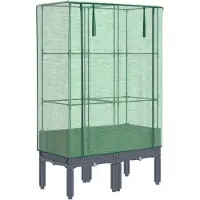vidaXL Lit surélevé avec serre aspect rotin 80x40x140 cm