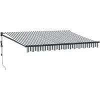 vidaXL Marquise rétractable Anthracite & Blanc 3,5x2,5 m Tissu & Aluminium